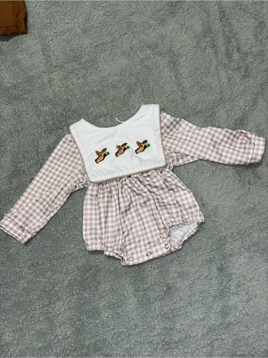 Other - Gingham Baby Bubble Bubble with Embroidered Ducks